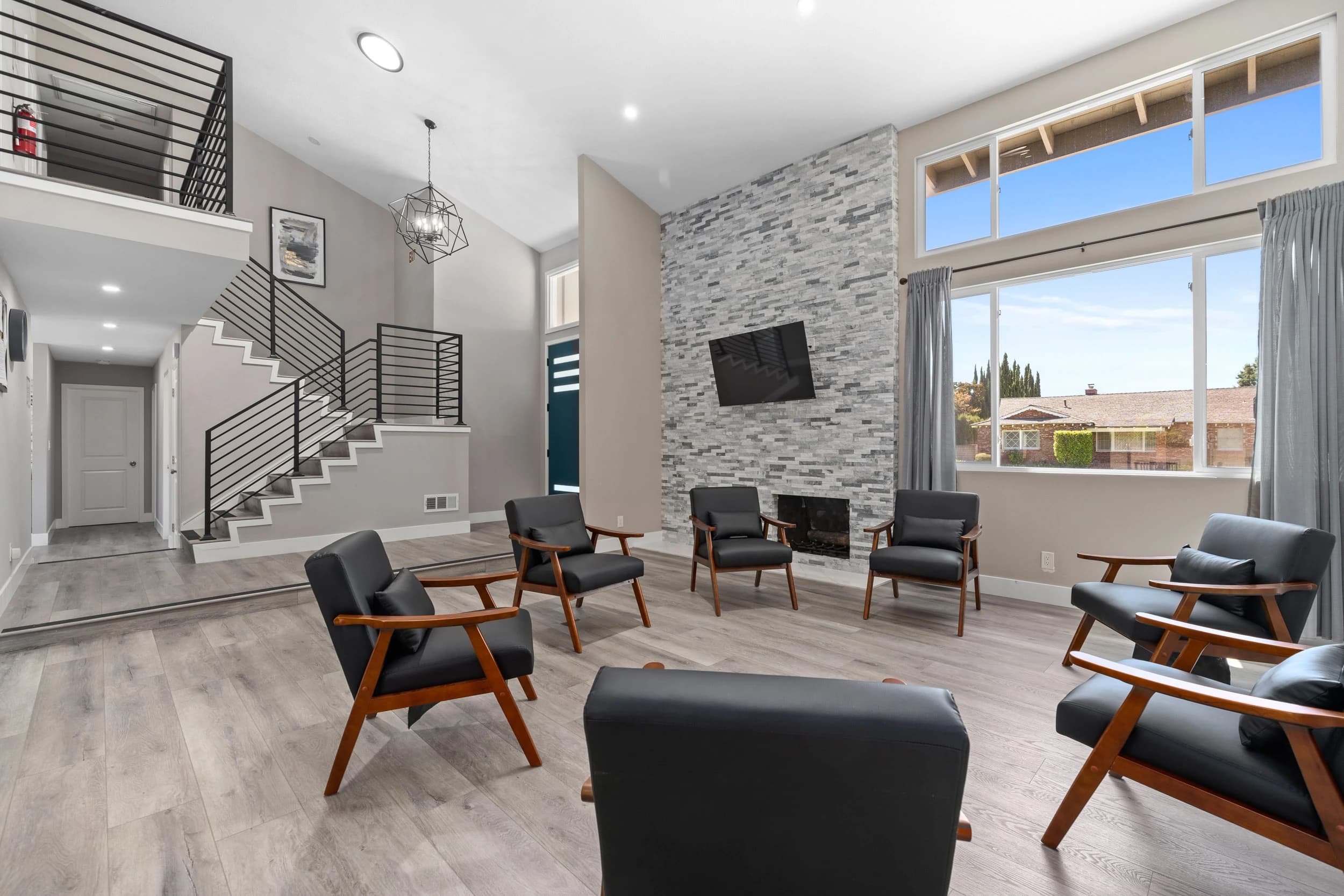 An image of a living room at the connections mental health house in villa park, california